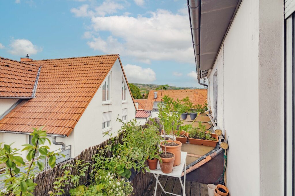 Balkon vom Schlafzimmer aus